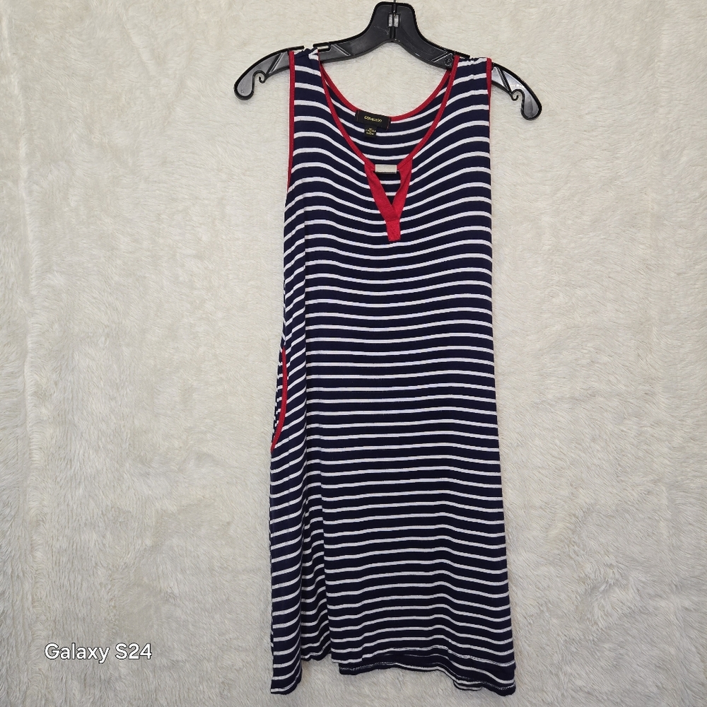 Navy and Red Striped Sleeveless Top